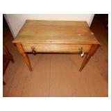 Short Old Table With Center Drawer, See Photo
