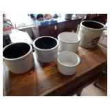 5 Stoneware Crocks, See Photo