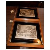 2 Curries & Ives Prints, See Photo