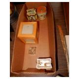 Assorted Tins & Wooden Box W/Lid, See Photo
