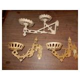 3 - Cast Iron Kerosene Oil Lamp Holders