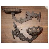 Two Cast Oil Lamp Brackets - No Mount Brtks.