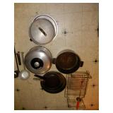 Box Lot: Cake Cover & Glass Dish, Stainless