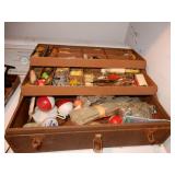 Metal Tackle Box With Quantity Of Fishing Tackle