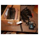 Box Of HO Scale Train Track & Transformer