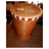 Nice Wooden Cheese Box With Ice Fishing