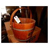 Wooden Pail W/Wooden Handle & Picnic Basket