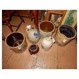 Six Stoneware Crocks & Jugs Selling "As-Is"