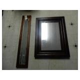 2- Mirrors w/ Wood Frame- Small one Beveled