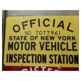 Official NY Motor Vehicle Inspection Station Sign