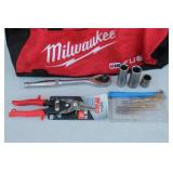 (TX) Red Milwaukee Tool Bag w/ Misc. Tools
