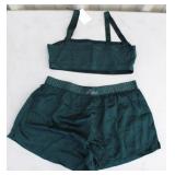 (TX) Green Bra And Green Shorts