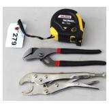 (TX) (2) Wrenchs, Measuring Tape