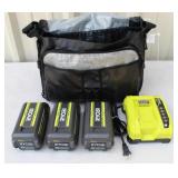 (TX) Black Bag With Ryobi Charger