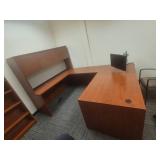 U Shape Office Desk with Hutch - Computer Sold Separately