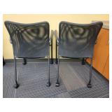 Lot of 2 Mesh Back Rolling Chairs