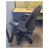 Steel Case Black Office Chair - Adjustable