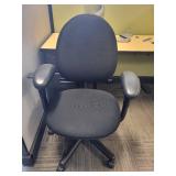Steel Case Black Office Chair - Adjustable