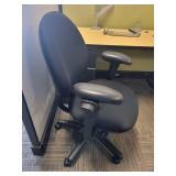 Steel Case Black Office Chair - Adjustable