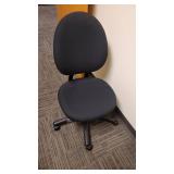 No Arm Black Cushion Office Chair