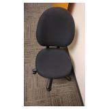 No Arm Black Cushion Office Chair