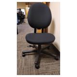 No Arm Black Cushion Office Chair