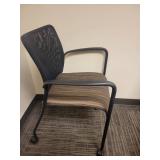 Striped Seat Mesh Back Office Chair on Wheels