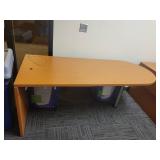 Partially Dissasembled U Shape Desk with Hutch