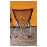 Lot of 2 Folding Orange Mesh Back - Little Worn - Some Needing New Casters