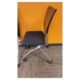 Lot of 2 Folding Orange Mesh Back - Little Worn - Some Needing New Casters