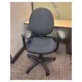Black Oval Back Memory Foam Office Chair
