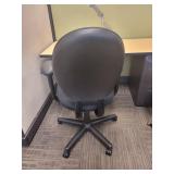 Black Oval Back Memory Foam Office Chair