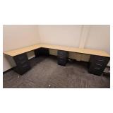 L Shaoed Office Desk With Filing Cabinet