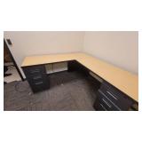 L Shaoed Office Desk With Filing Cabinet
