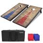 GoSports 4'x2' Classic Cornhole Set with Rustic Wood Decals Includes 8 Bags, Carry Case and Rules