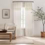 84"x50" Lucinda Knotted Fringe Light Filtering Curtain Panel Off White - Mercantile