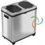 16 gallon Dual Compartment Stainless Steel Touchless Sensor Trashcan/Recycle Bin