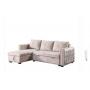 Morden Fort Reversible 90.5in. Beige Velvet Sleeper Sectional Sofa L-Shape 3 Seat Sectional Couch with Storage Retail: $999.99