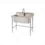 TRINITY 41.7 in. x 24 in. x 49.2 in. Stainless Steel Utility Sink with Pull out Faucet
