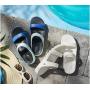 Spenco Orthotic 2-Pack Slide Sandals - Fusion Slim, Cobalt/White, Size 12 Wide