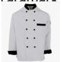 Aramark Long-Sleeve Black Trim Chef Coat Size Medium