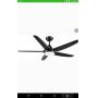 48" Black Modern Ceiling Fan with LED Light Remote Control Dimmable 5 Blades 24W missing Light Shade