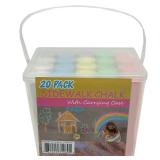 Colorful Sidewalk Chalk with Carrying Case - 20 Pack