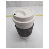 1 Pack 16 oz Wheat Straw Reusable Coffee Cup with Lid and Sleeve, Travel Mug / Dishwasher Safe / BPA-Free
