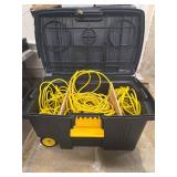 Heavy Duty Extension Cords in Black Rolling Tote