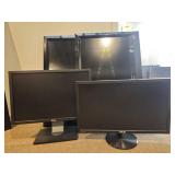 (4) 24in to 32in Dell & ASUS LCD Computer Monitor and TV Bundle