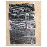 (5) Dell USB Wired Keyboards - Black