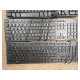 (5) Dell USB Wired Keyboards - Black