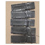 (5) Dell USB Wired Keyboards