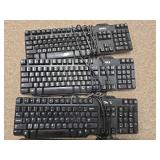 (5) Dell USB Wired Keyboards